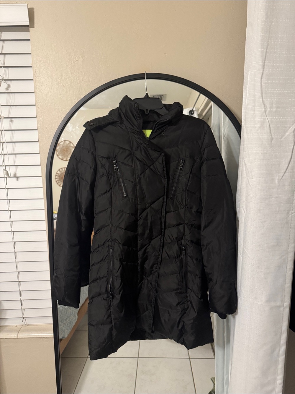 Sam Edelman Black Quilted Long Puffer Coat